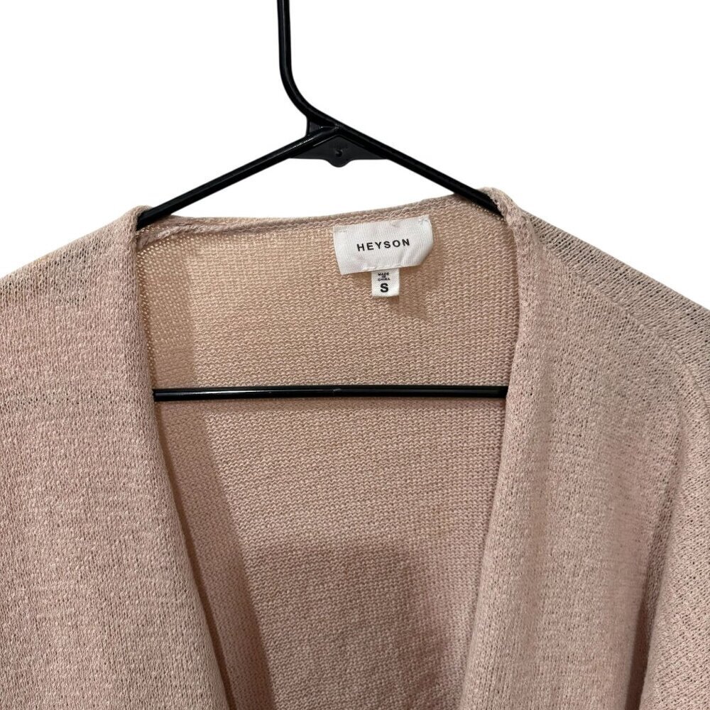Heyson Womens Striped Open Front Cardigan With Pockets Size S Lightweight Knit M - Picture 3 of 3